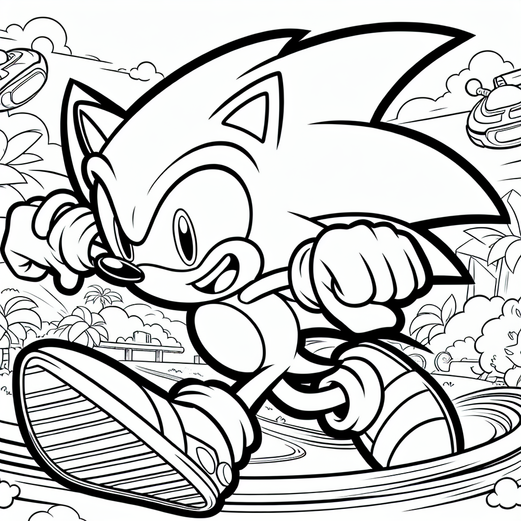 Sonic coloring pages â custom paint by numbers