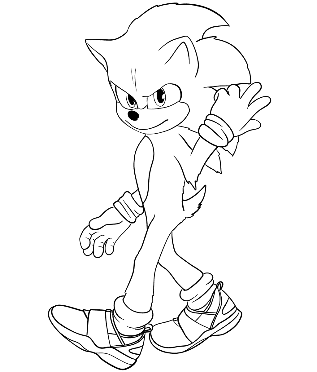 Sonic movie coloring page