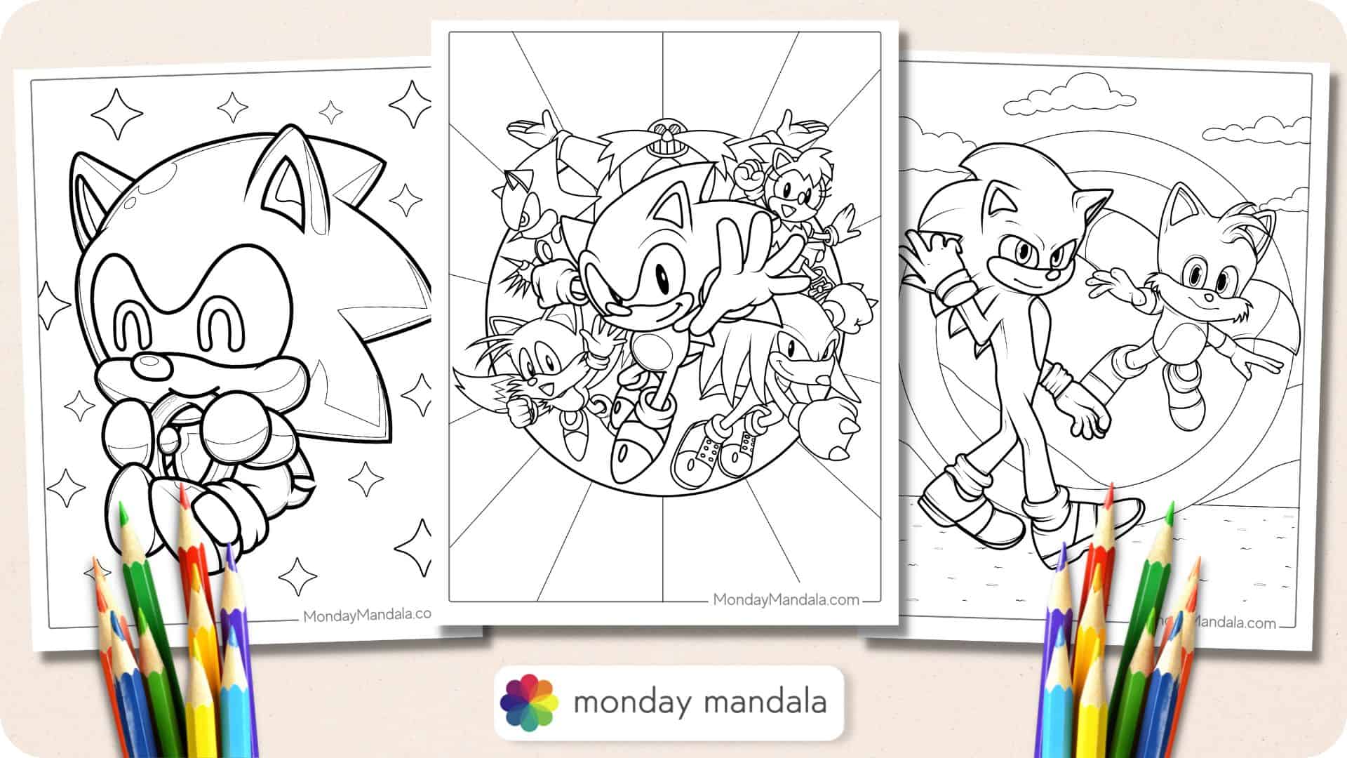 Sonic coloring pages free pdf printables