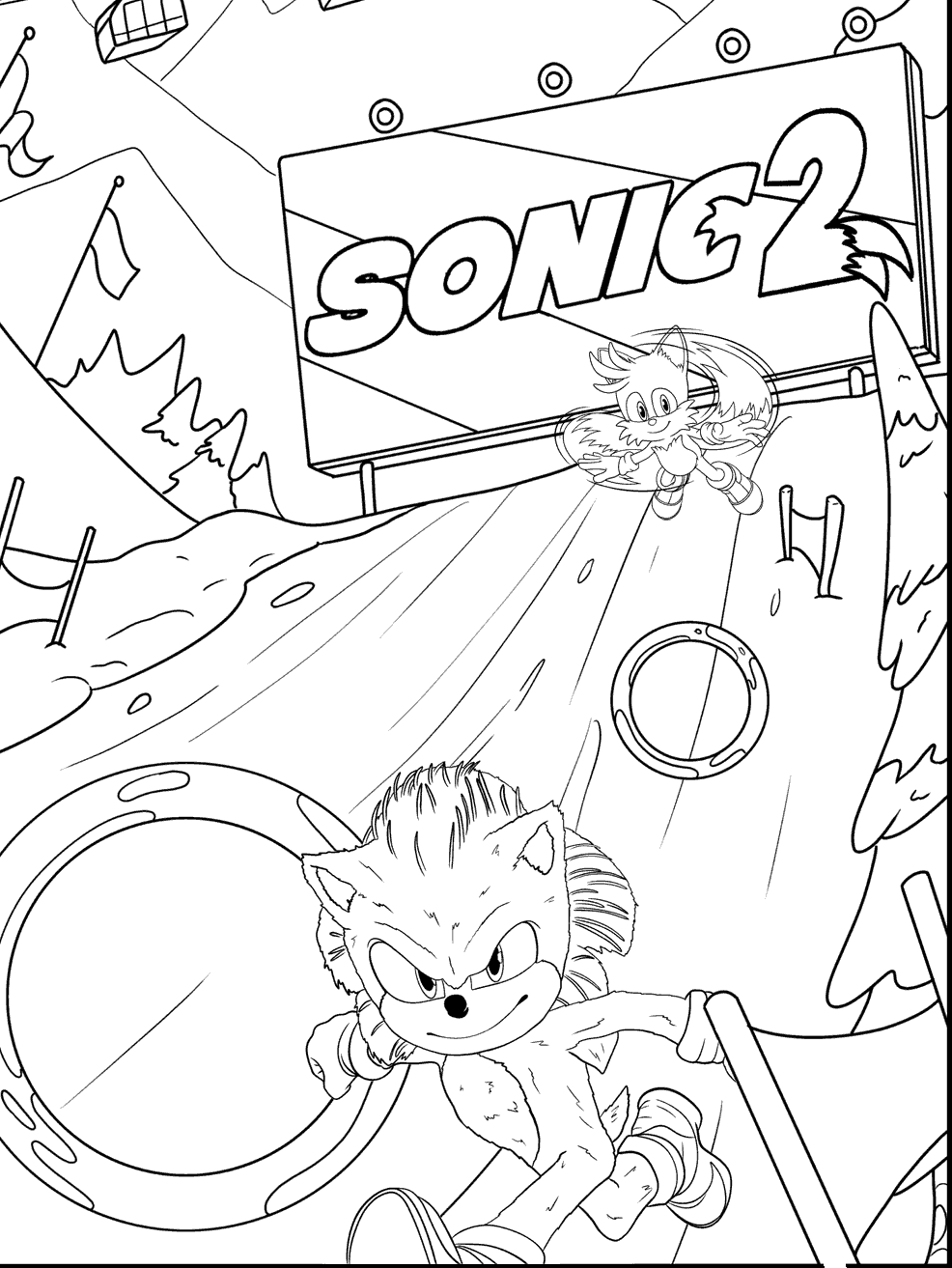 Sonic the hedgehog movie coloring page