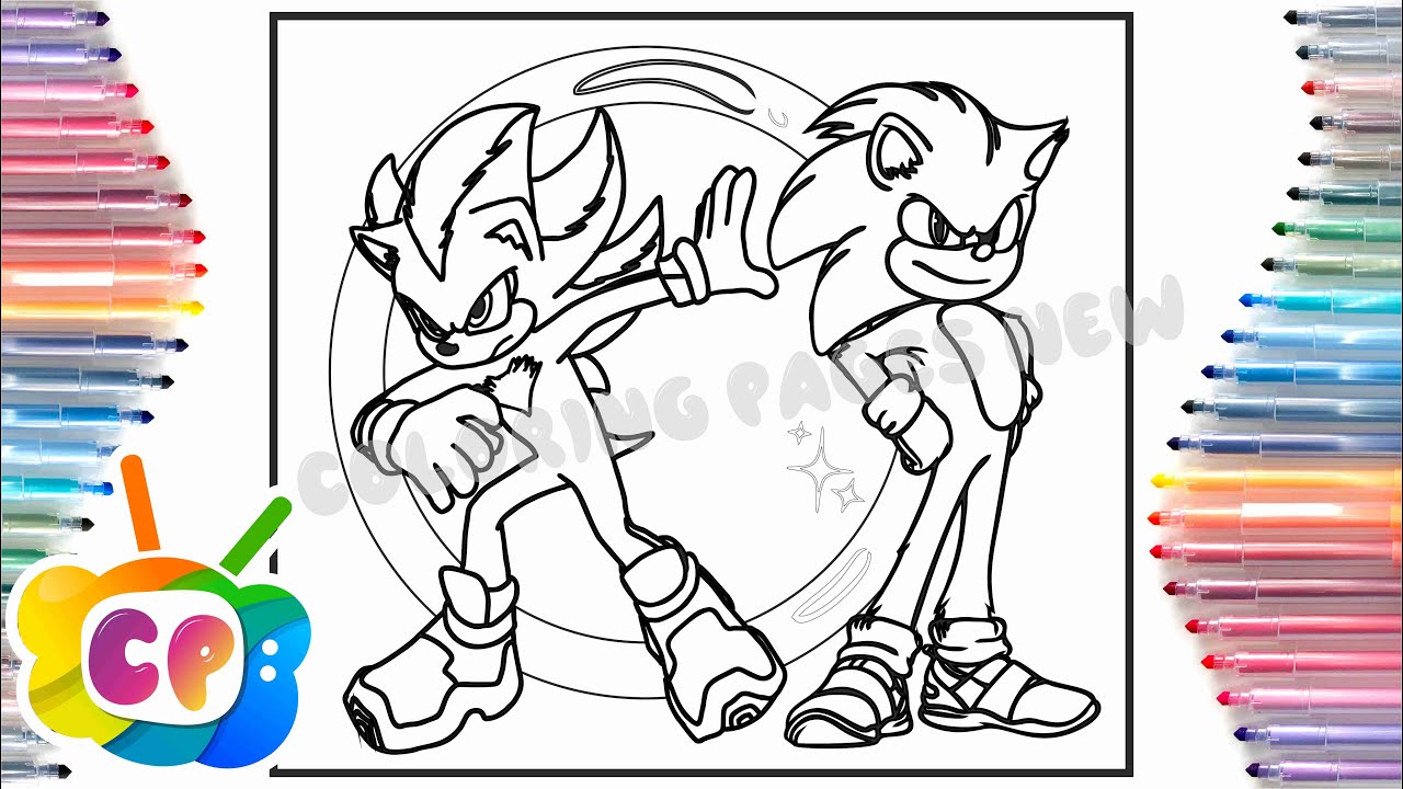 Sonic the hedgehog coloring page sonic vs shadow ncs ashup