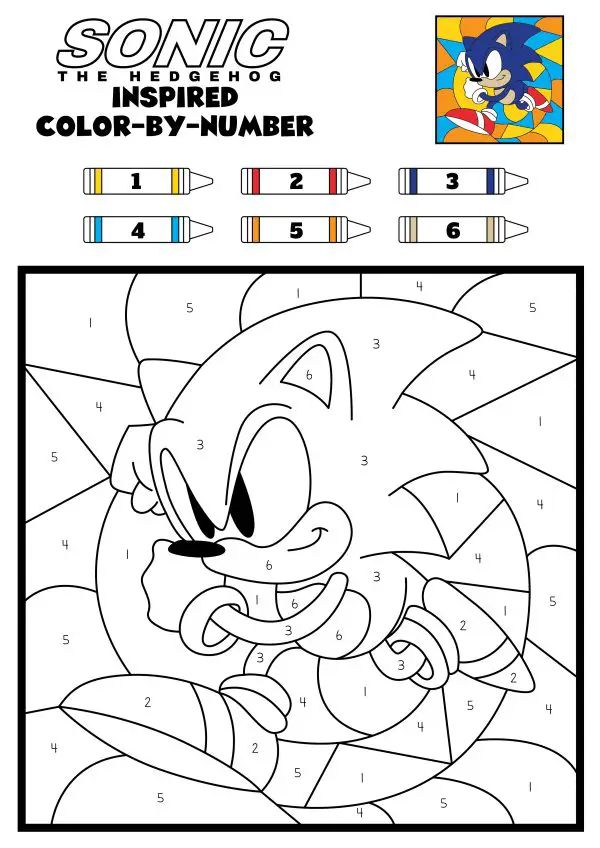 Sonic the hedgehog color by number coloring pages hedgehog colors sonic birthday parties unicorn coloring pages