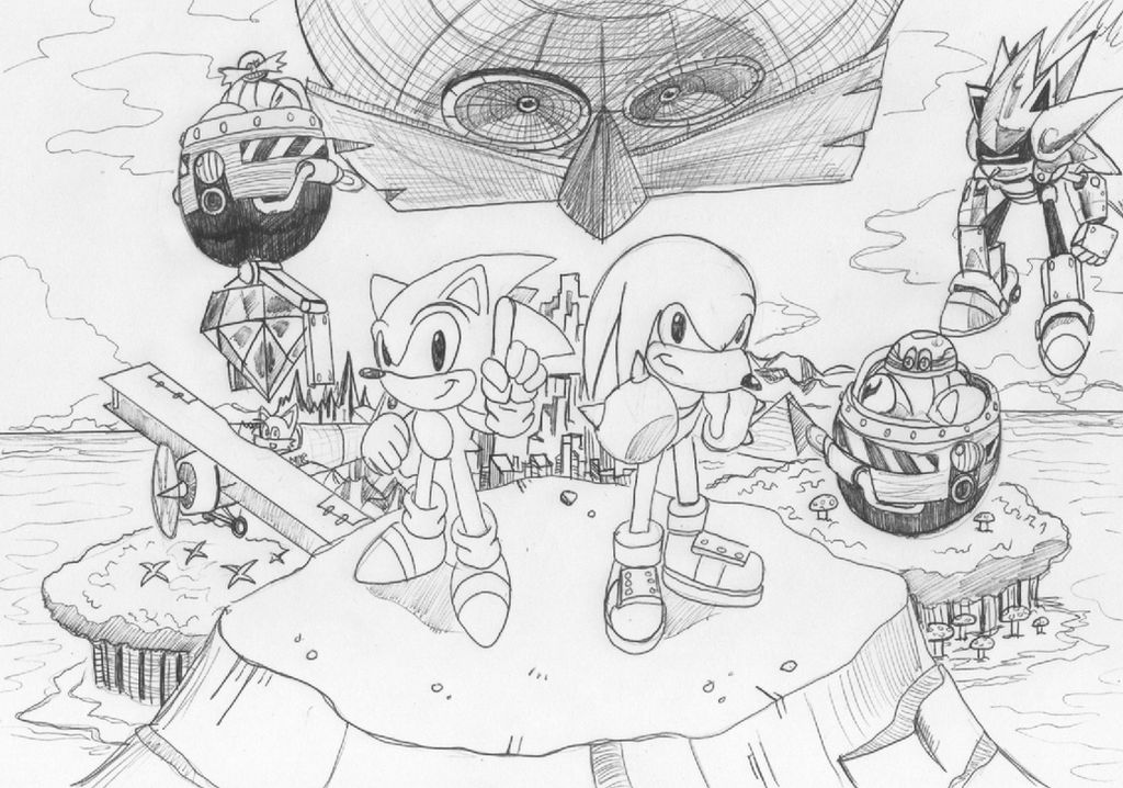 Sonic the hedgehog and knuckles by manicsam on
