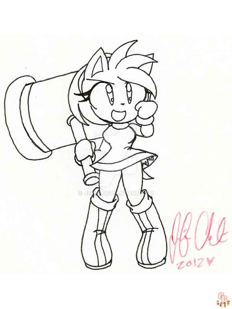 Amy rose coloring pages