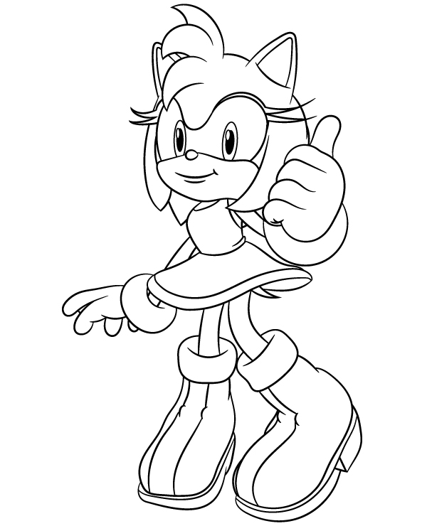 Amy rose coloring sheet to print