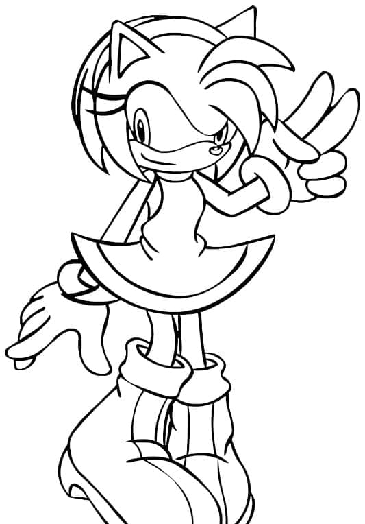 Free amy rose coloring page