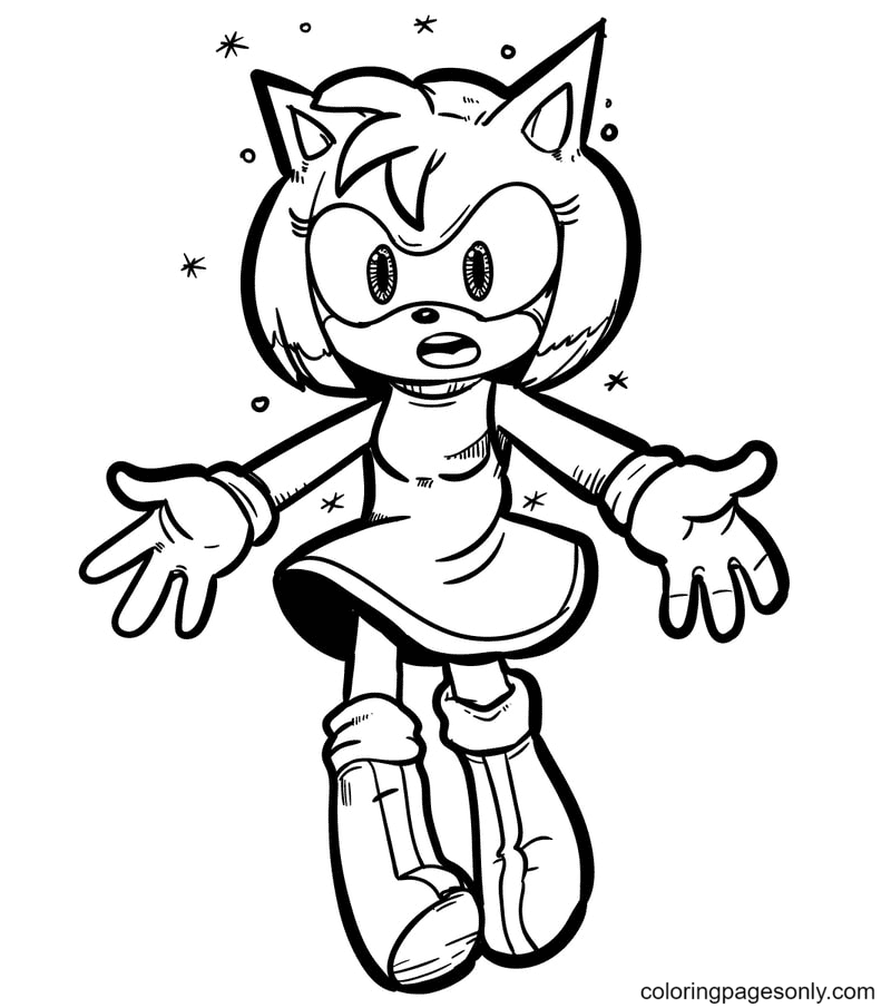 Amy rose coloring pages printable for free download