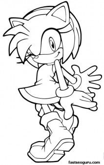 Prtable sonic the hedgehog amy rose colorg pages