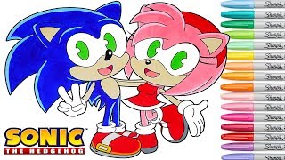 Sonic the hedgehog coloring book pages amy rose sega genesis playstation rainbow splash