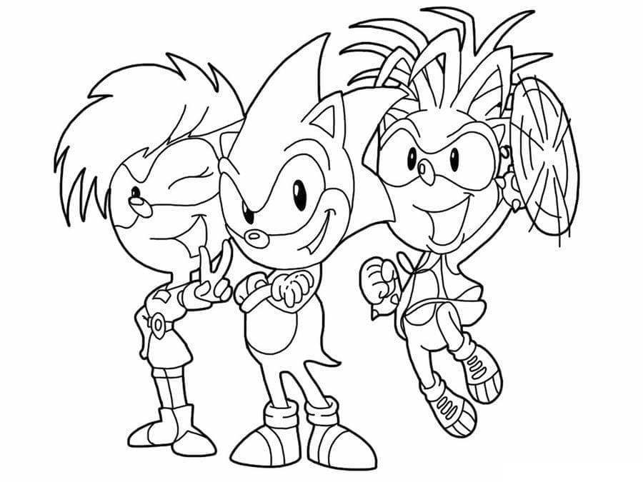 Sonic and friends coloring page