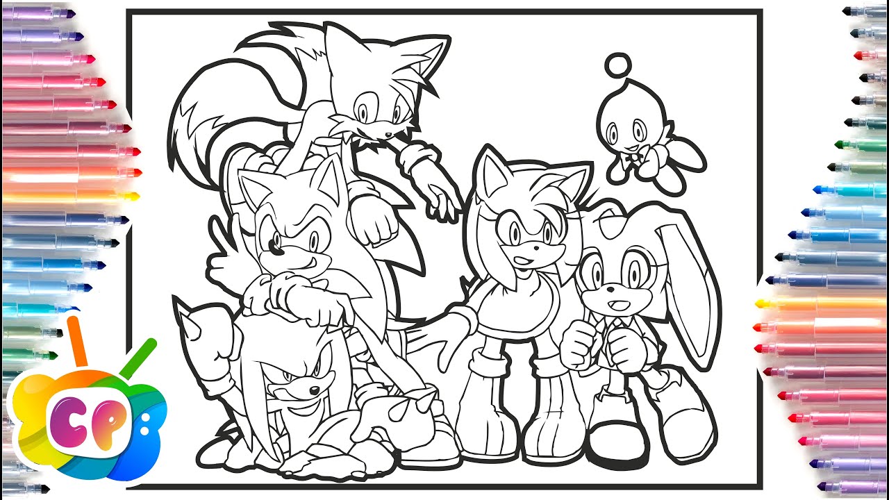 Sonic coloring pages sonic tails knuckles ay rose coloring tobu