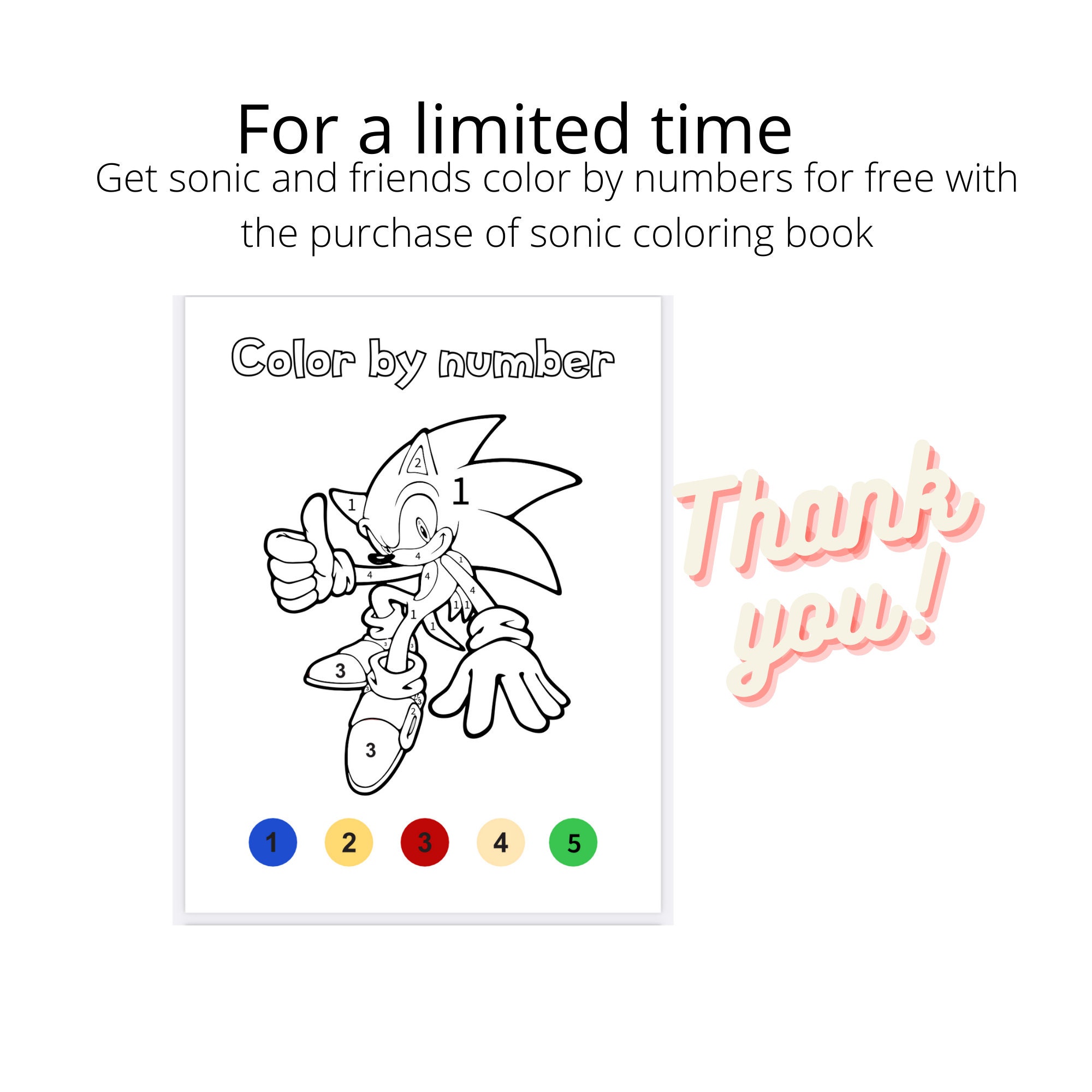 Sonic coloring book and sonic color by number pdf pages