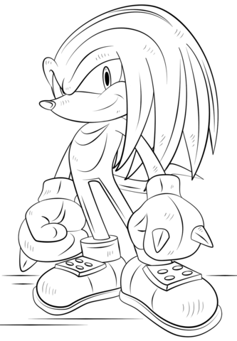 Knuckles the echidna coloring page free printable coloring pages