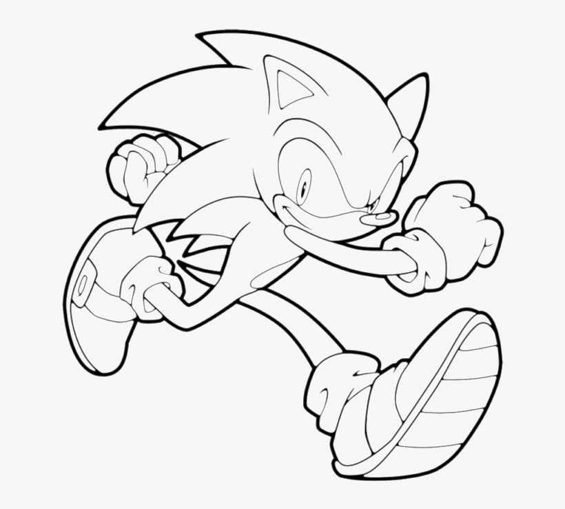 Sonic is running fast and fabulous coloring page