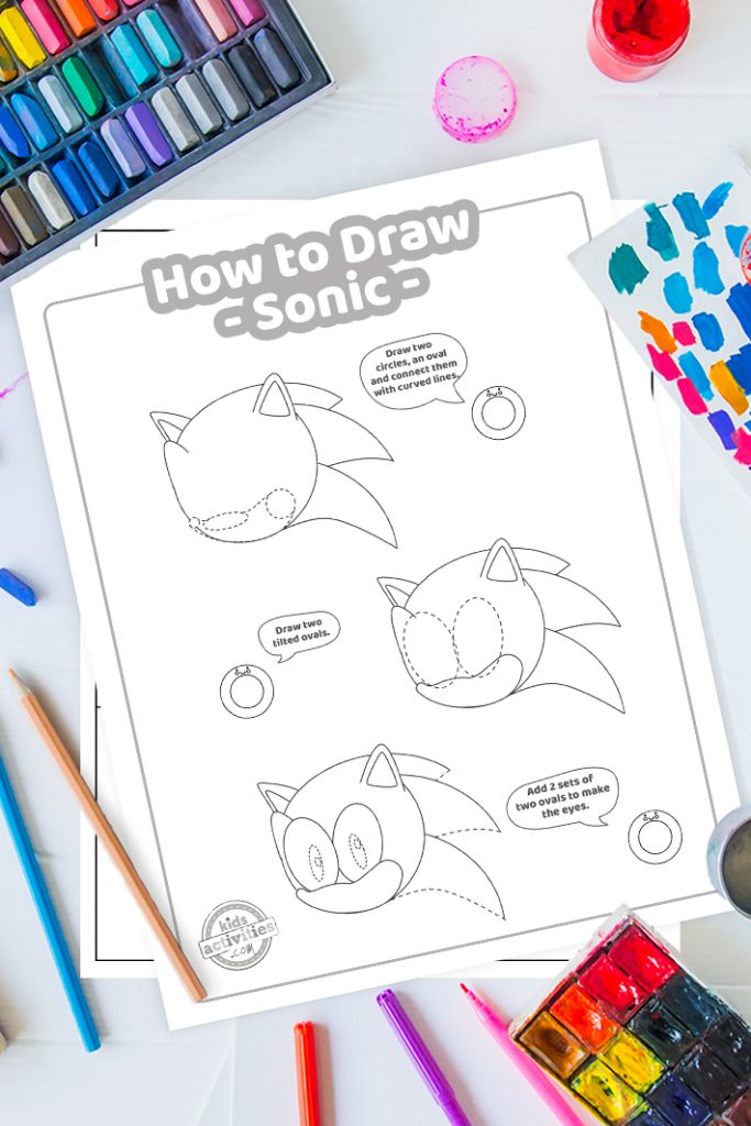How to draw sonic the hedgehog easy printable lesson for kids printable tutorial kids activities blog