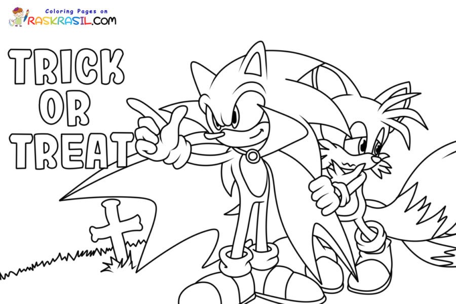 Sonic halloween coloring pages printable for free download