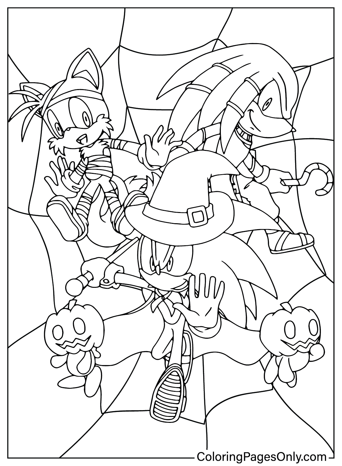 Sonic halloween coloring pages