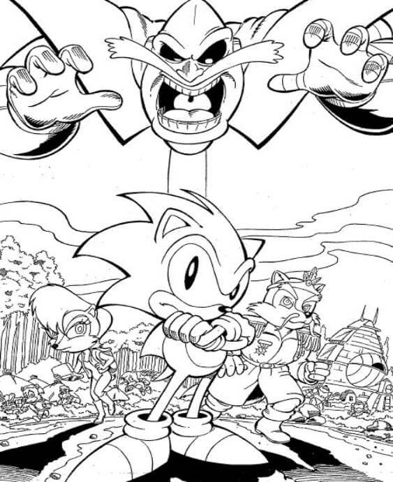 Free easy to print sonic coloring pages