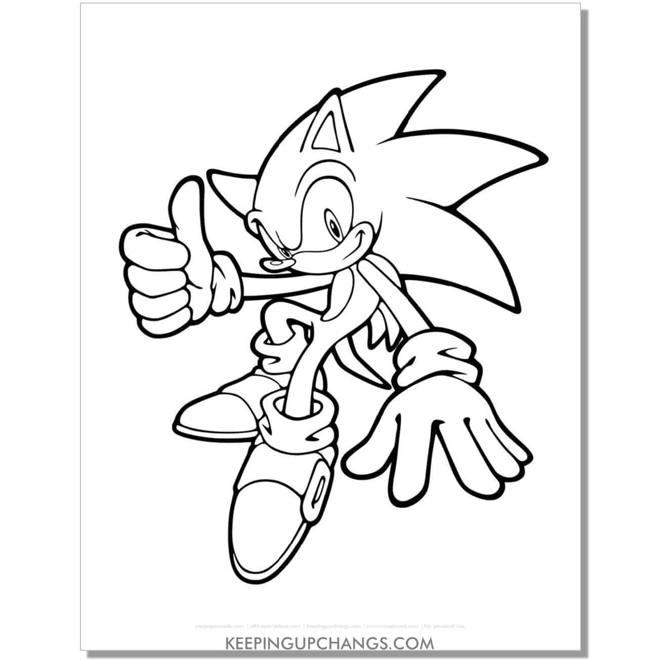 Free sonic the hedgehog coloring pages popular printables