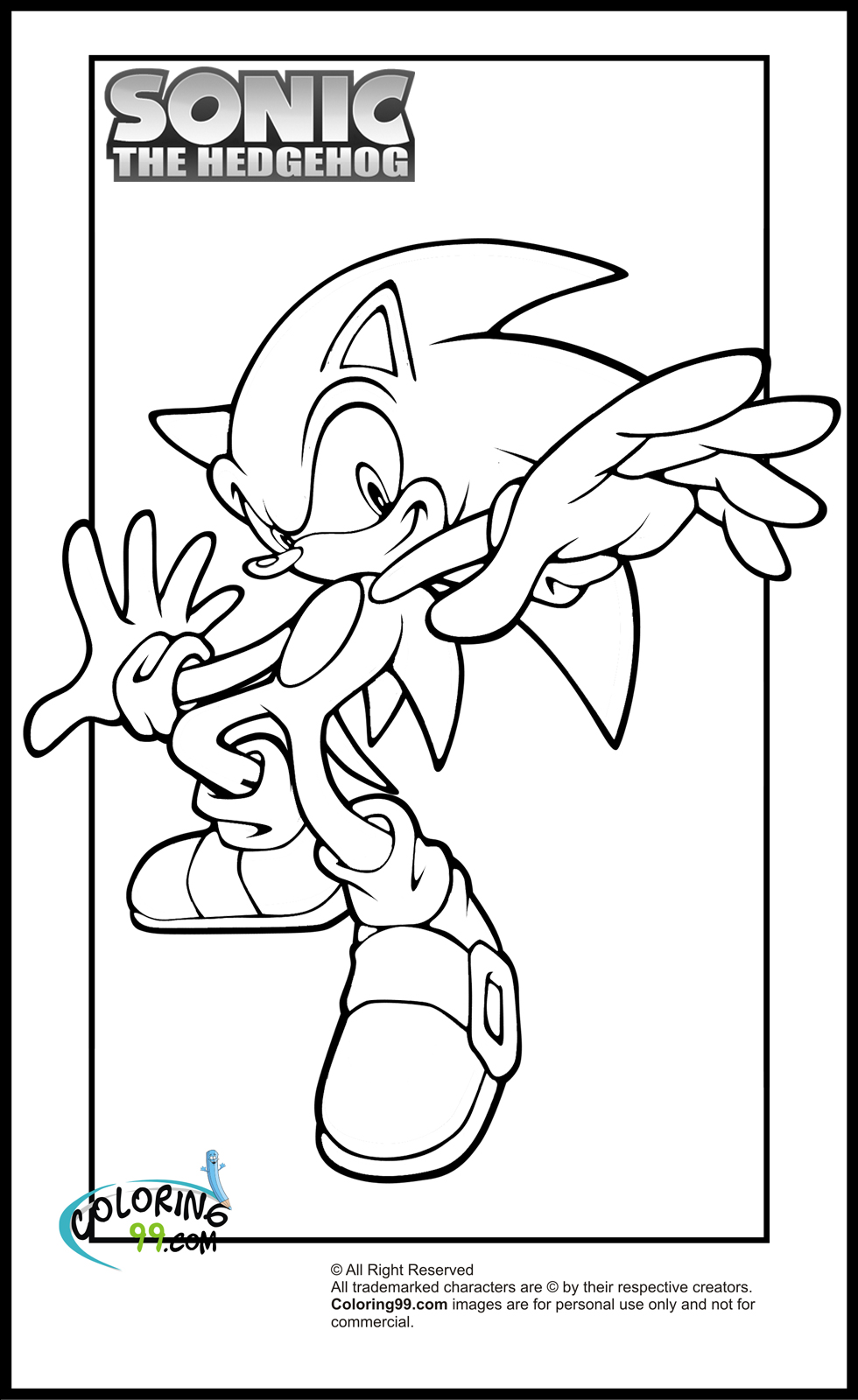 Sonic coloring pages team colors