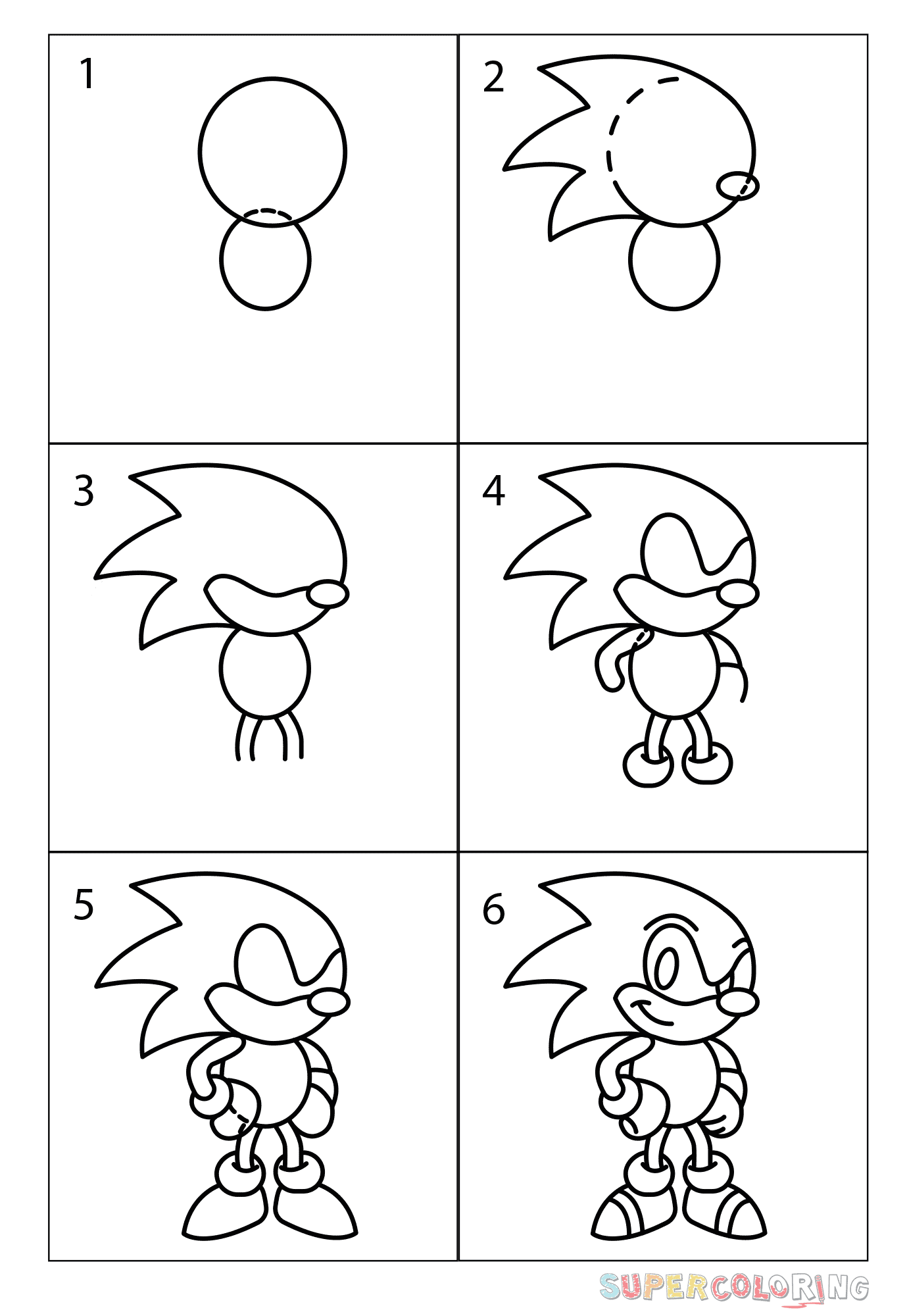 How to draw chibi sonic hedgehog free printable puzzle games