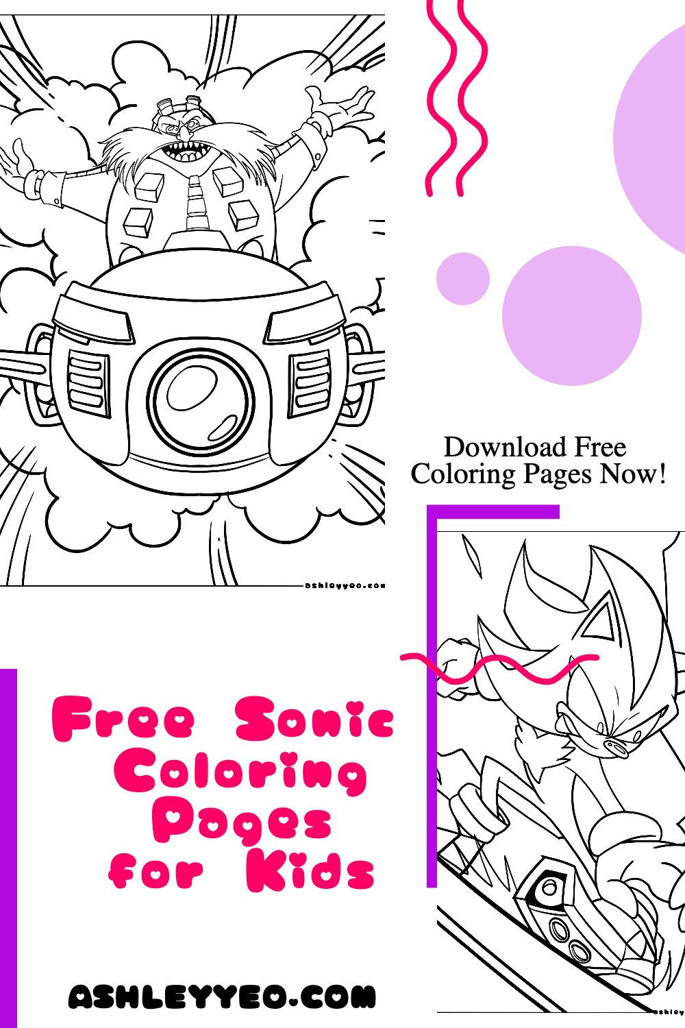 Free sonic coloring pages for kids