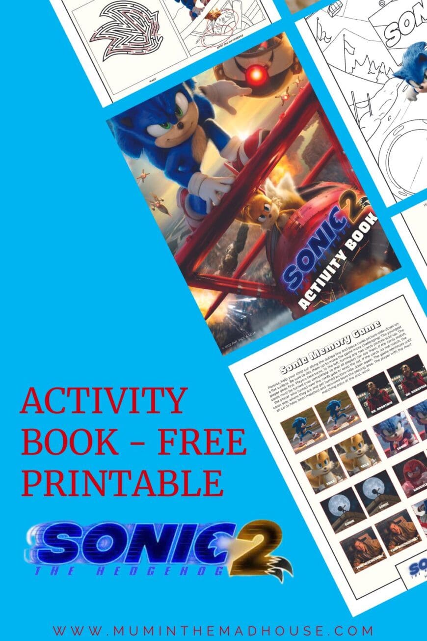 Sonic the hedgehog free activity book mum in the madhouse