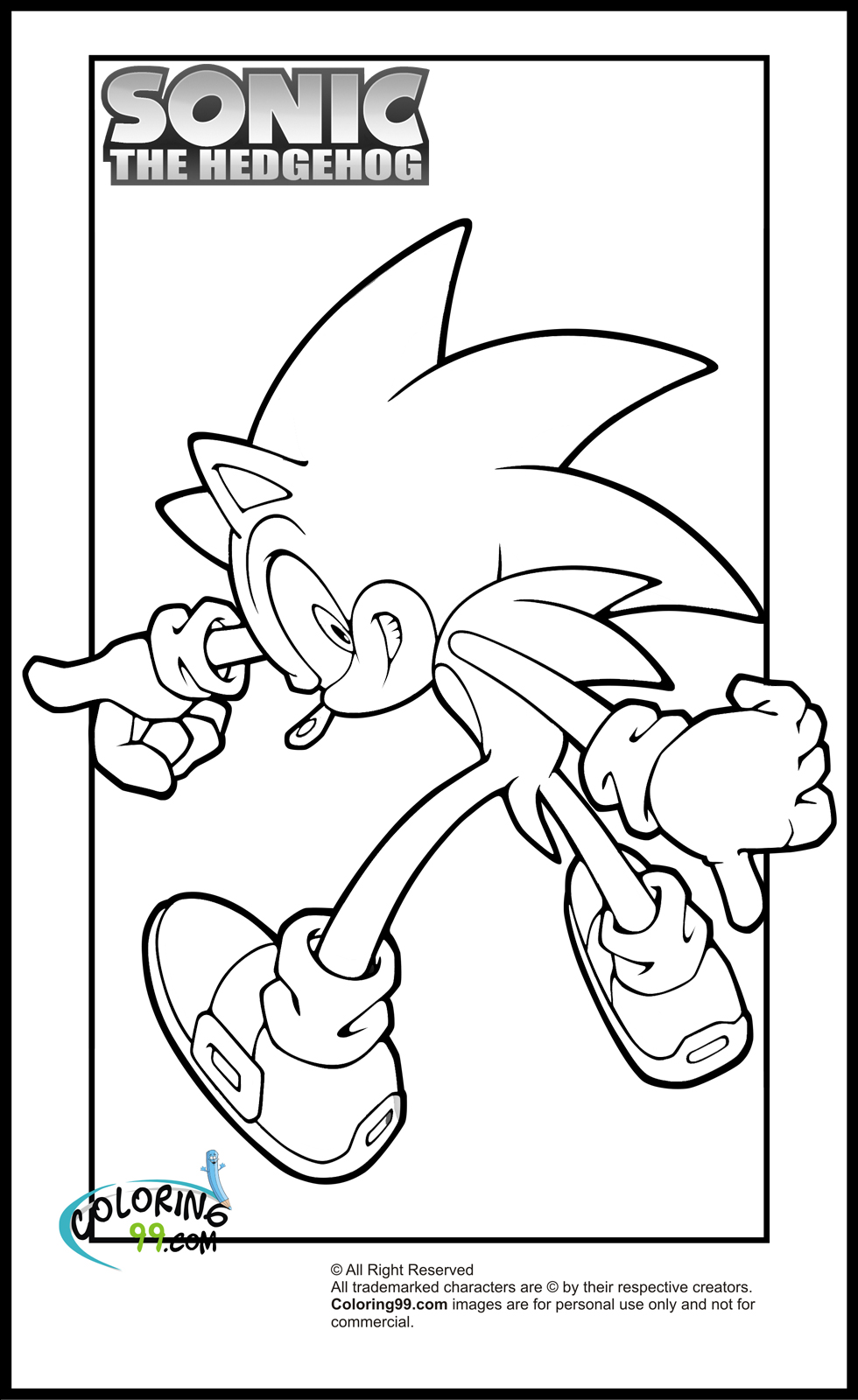 Sonic coloring pages team colors