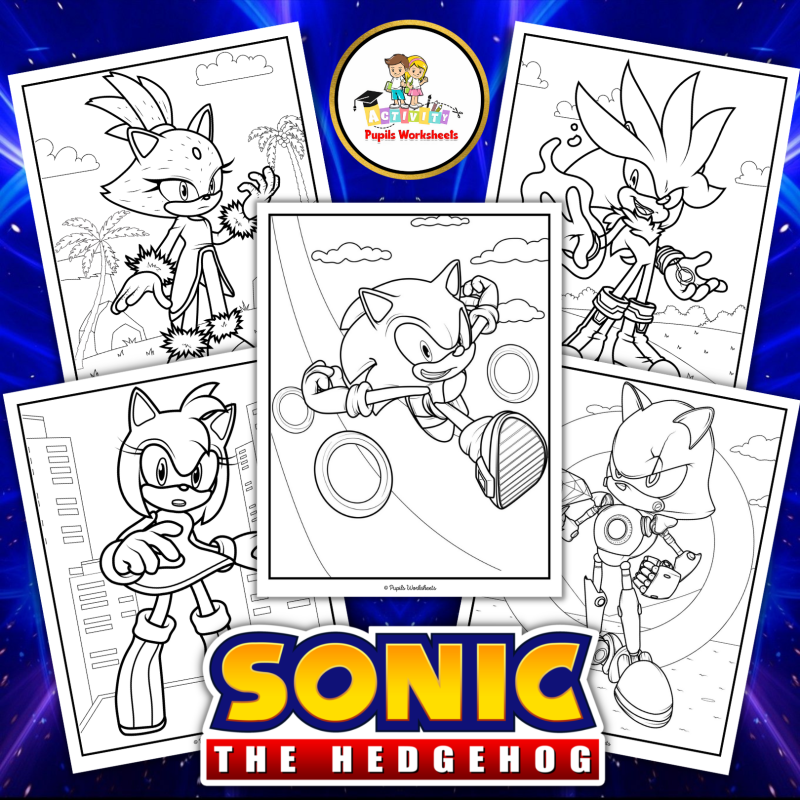 Sonic hedgehog characters coloring pages