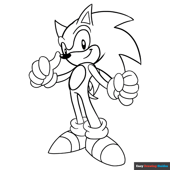 Sonic the hedgehog coloring page easy drawing guides