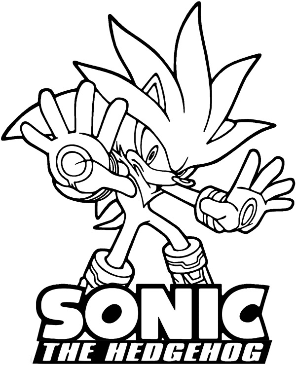 Printable coloring page of sonic