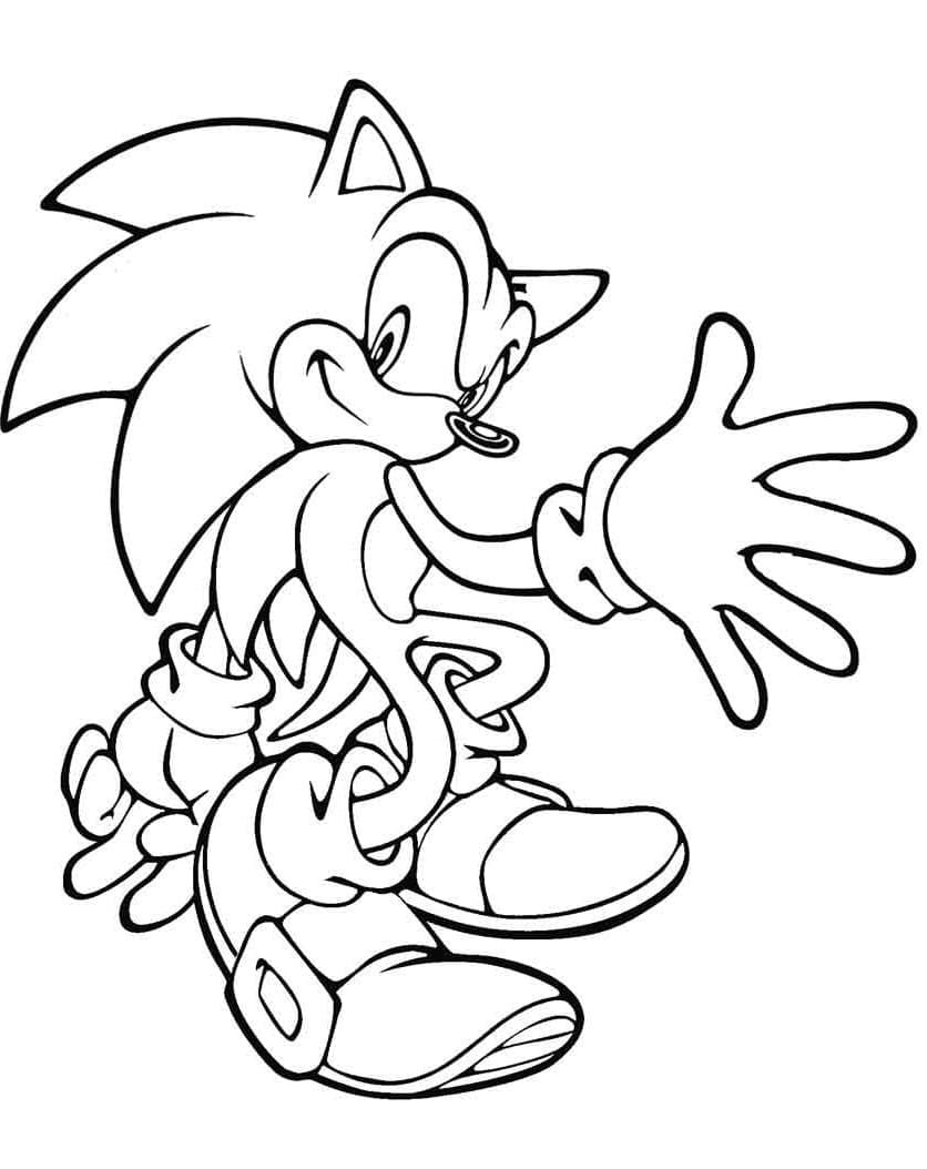 Printable sonic the hedgehog coloring page