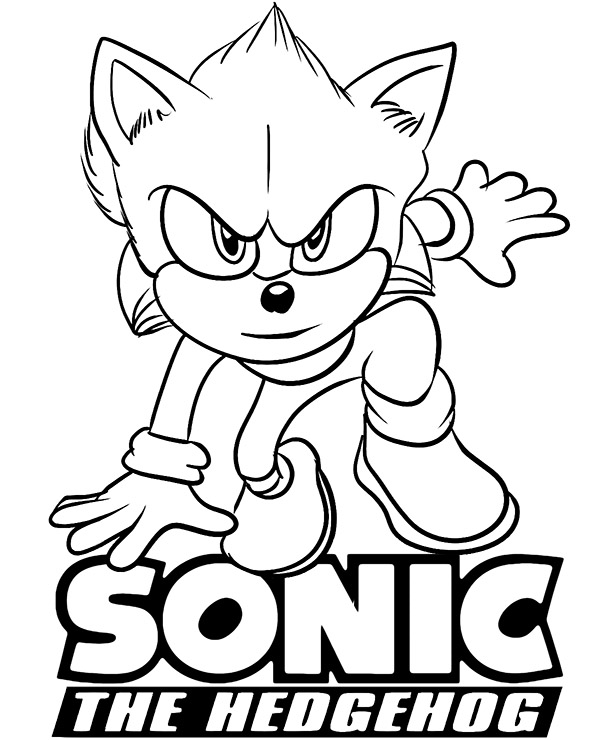 Printable sonic coloring page