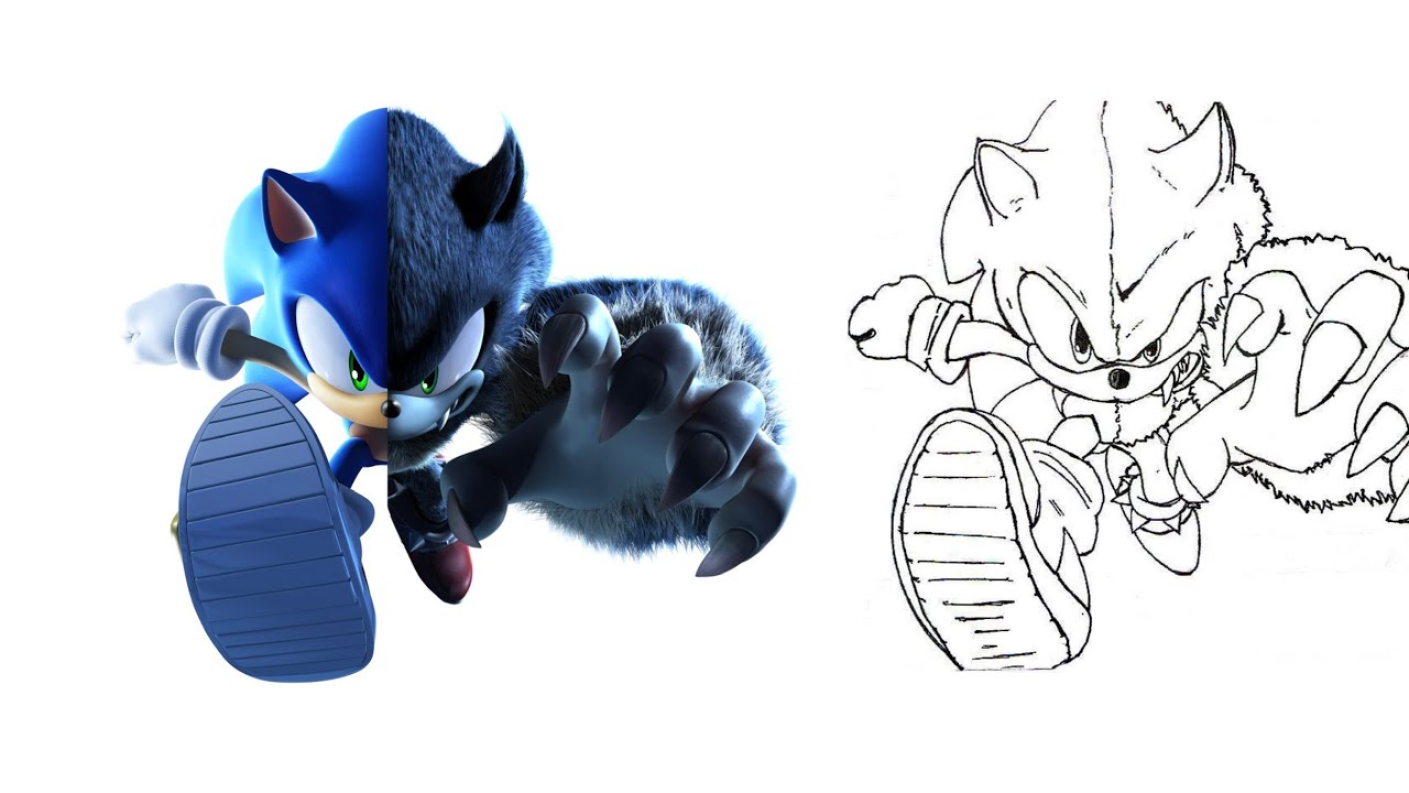 Sonic the hedgehog and sonic the werehog coloring pages from sonic unleashed