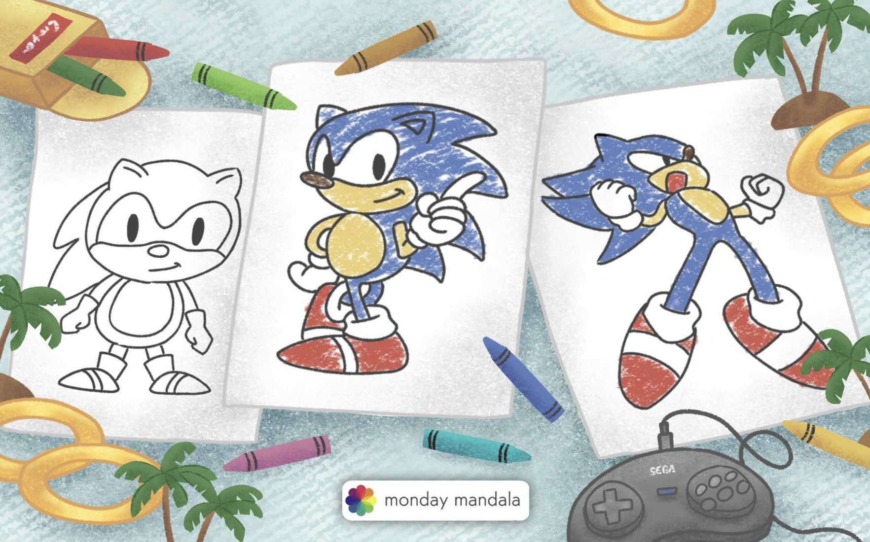 Sonic coloring pages free pdf printables