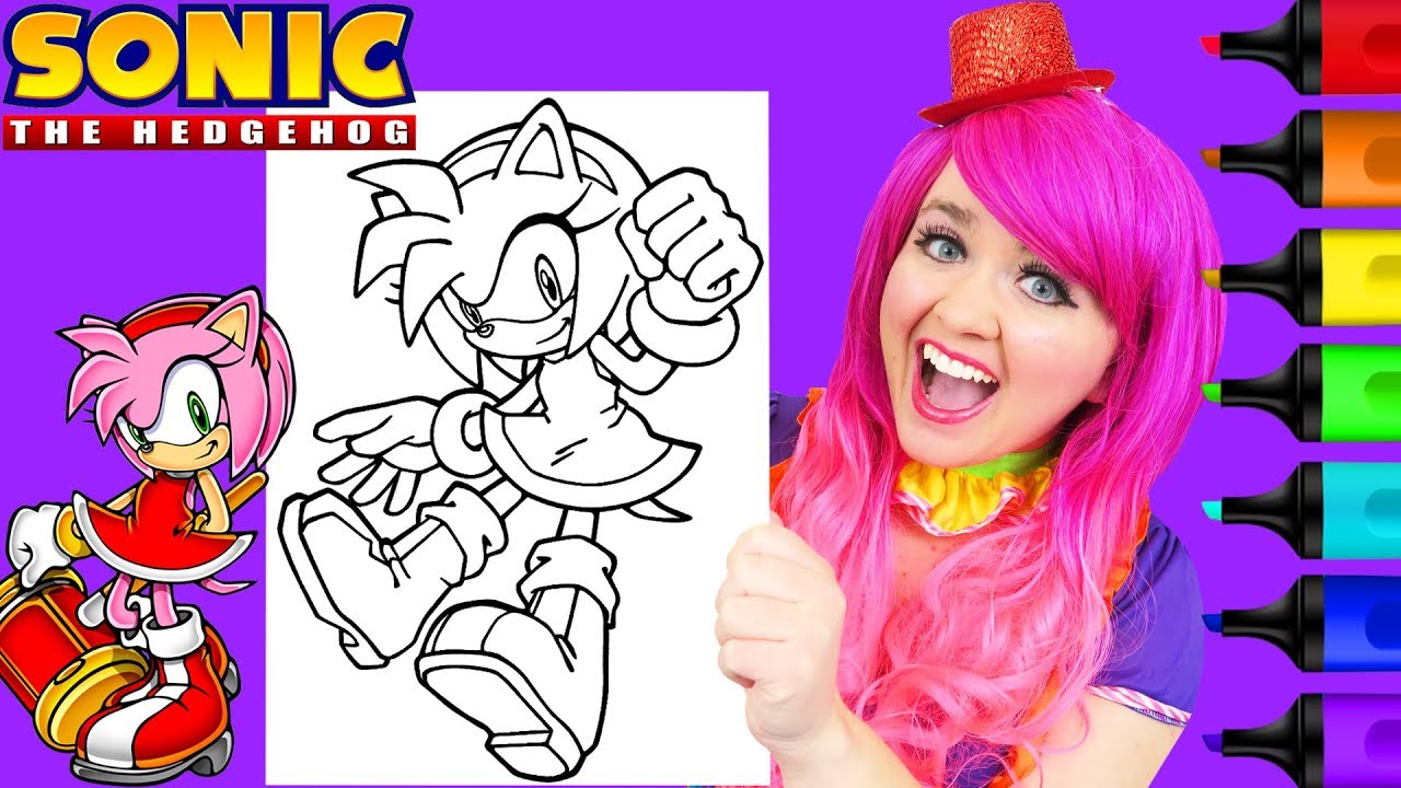 Coloring ay rose sonic the hedgehog coloring page prisacolor paint arkers kii the clown