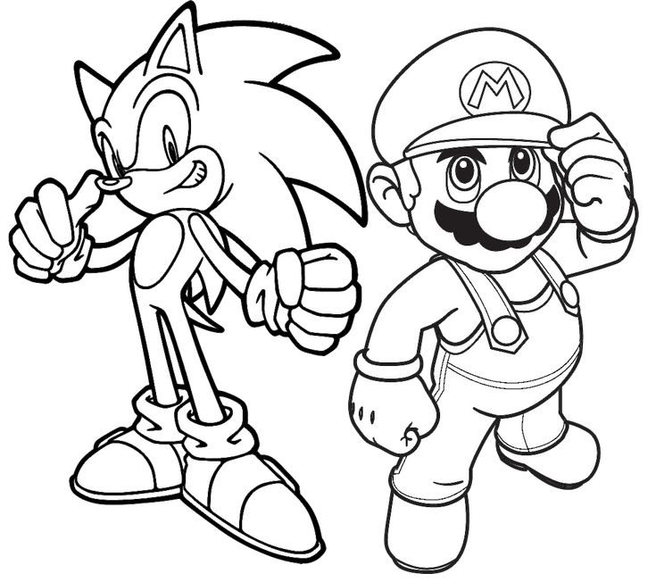 Jogo pinte mario e sonic no jogos mario bros para colorear sãmbolos geniales sonic para colorear