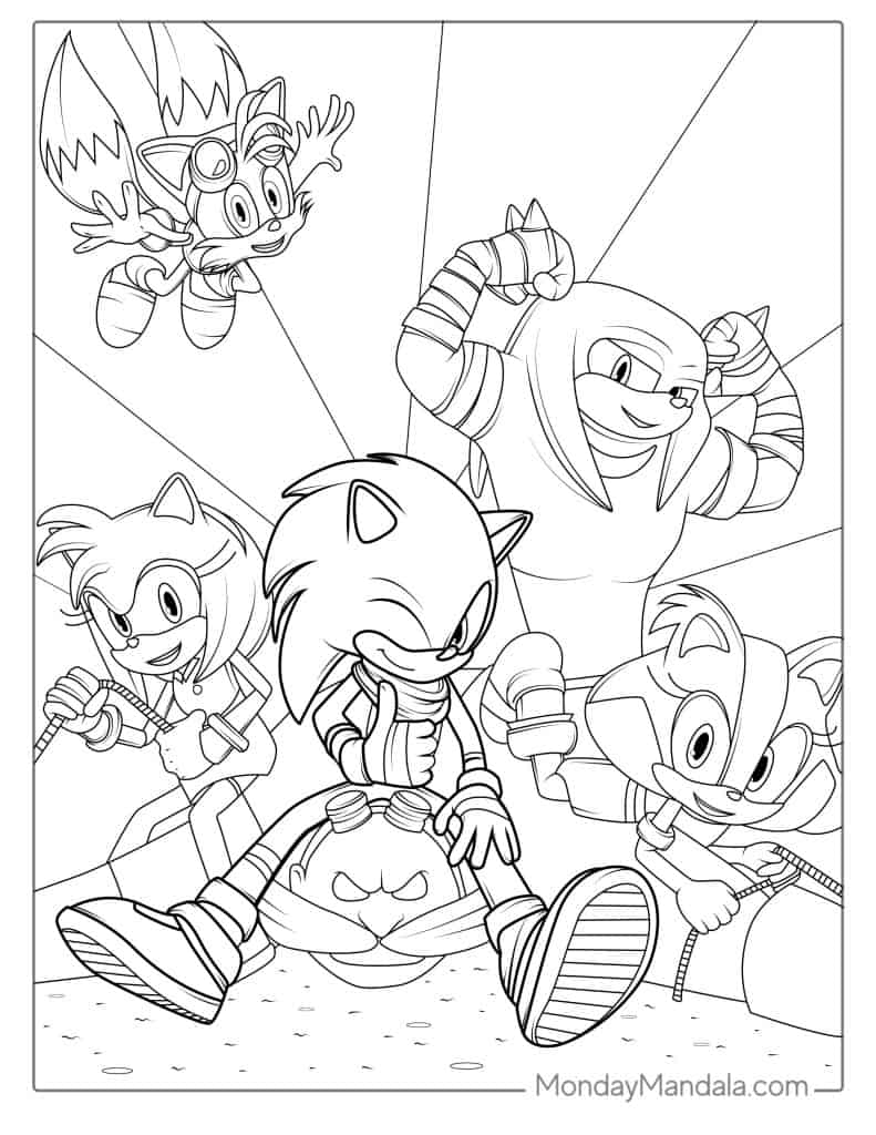 Sonic coloring pages free pdf printables