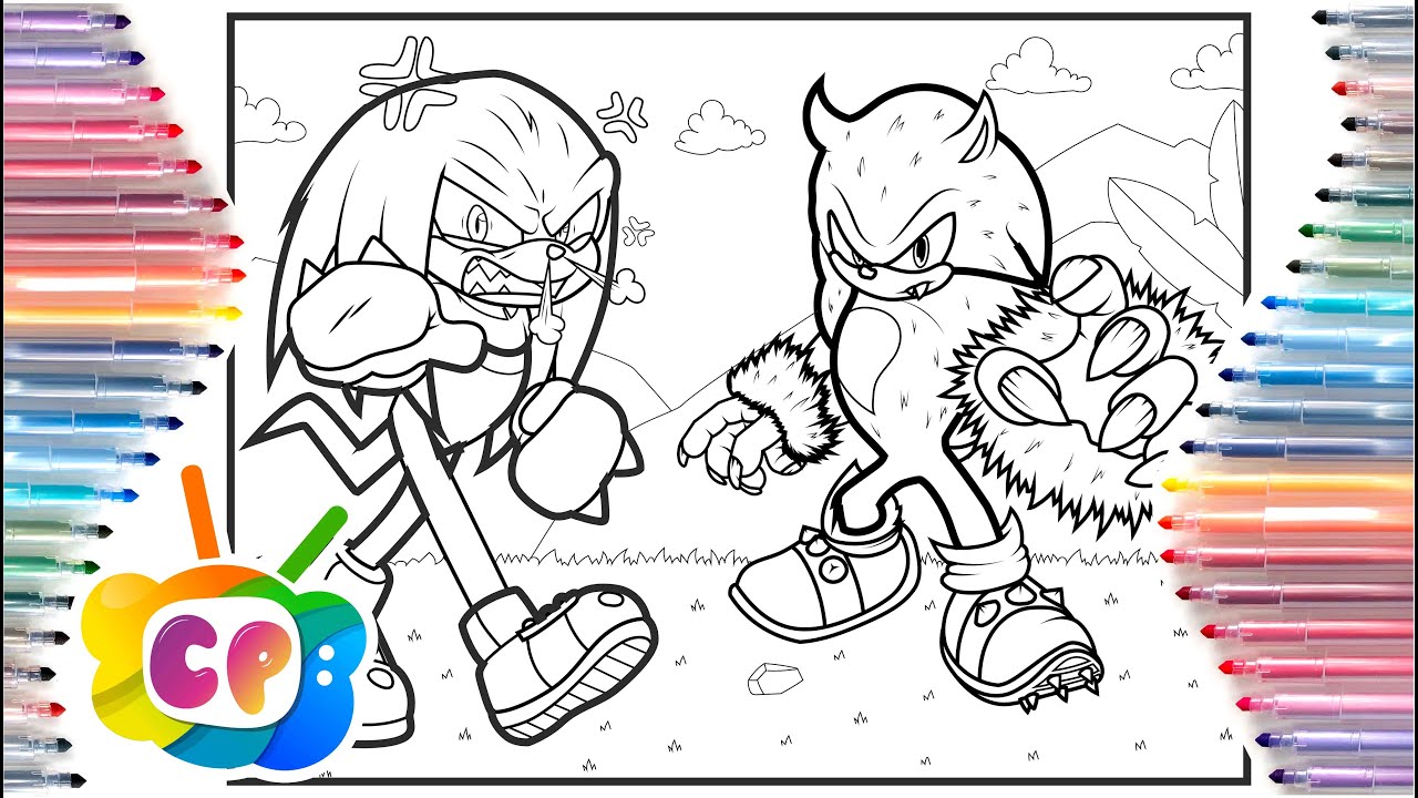 Sonic the hedgehog coloring pages sonic vs knuckles coloring sonic werehog