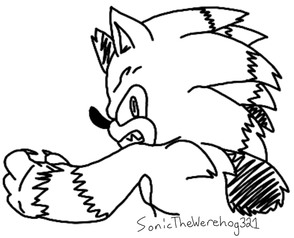 Sonic the werehog drawing by sonicthewerehog on