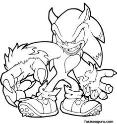 Printable sonic the hedgehog werehog coloring in sheets