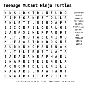 Sonic the hedgehog word search