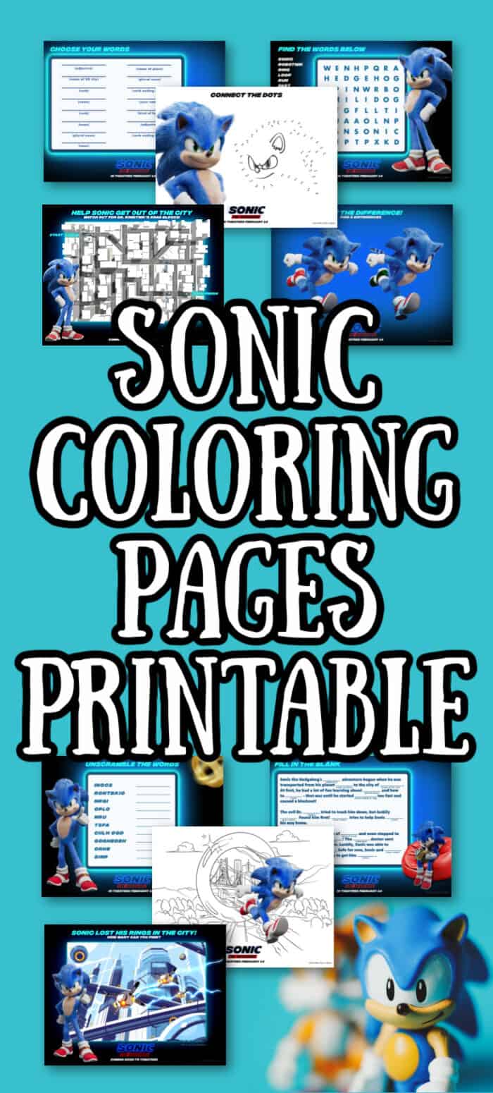 Printable sonic the hedgehog coloring pages