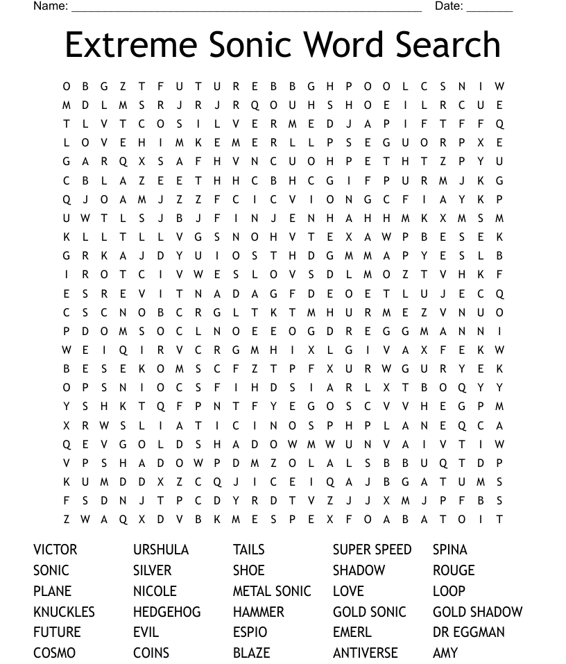 Extreme sonic word search