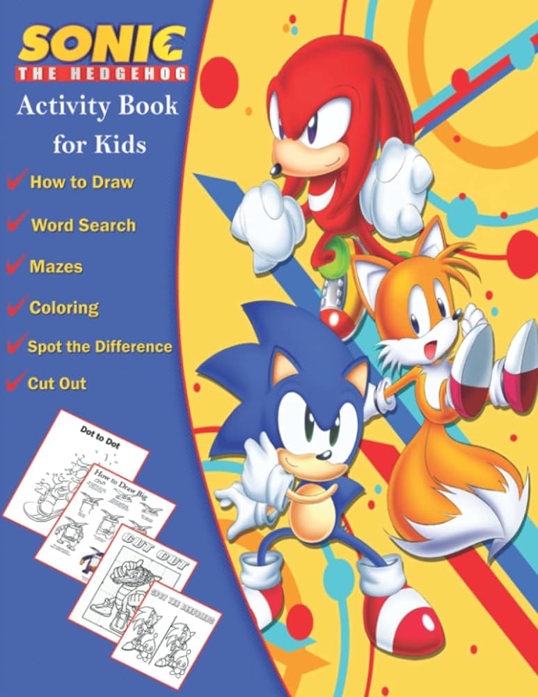 Sãnic the hedgehog activity book for kids sãnic activity book fun mazes puzzles dot