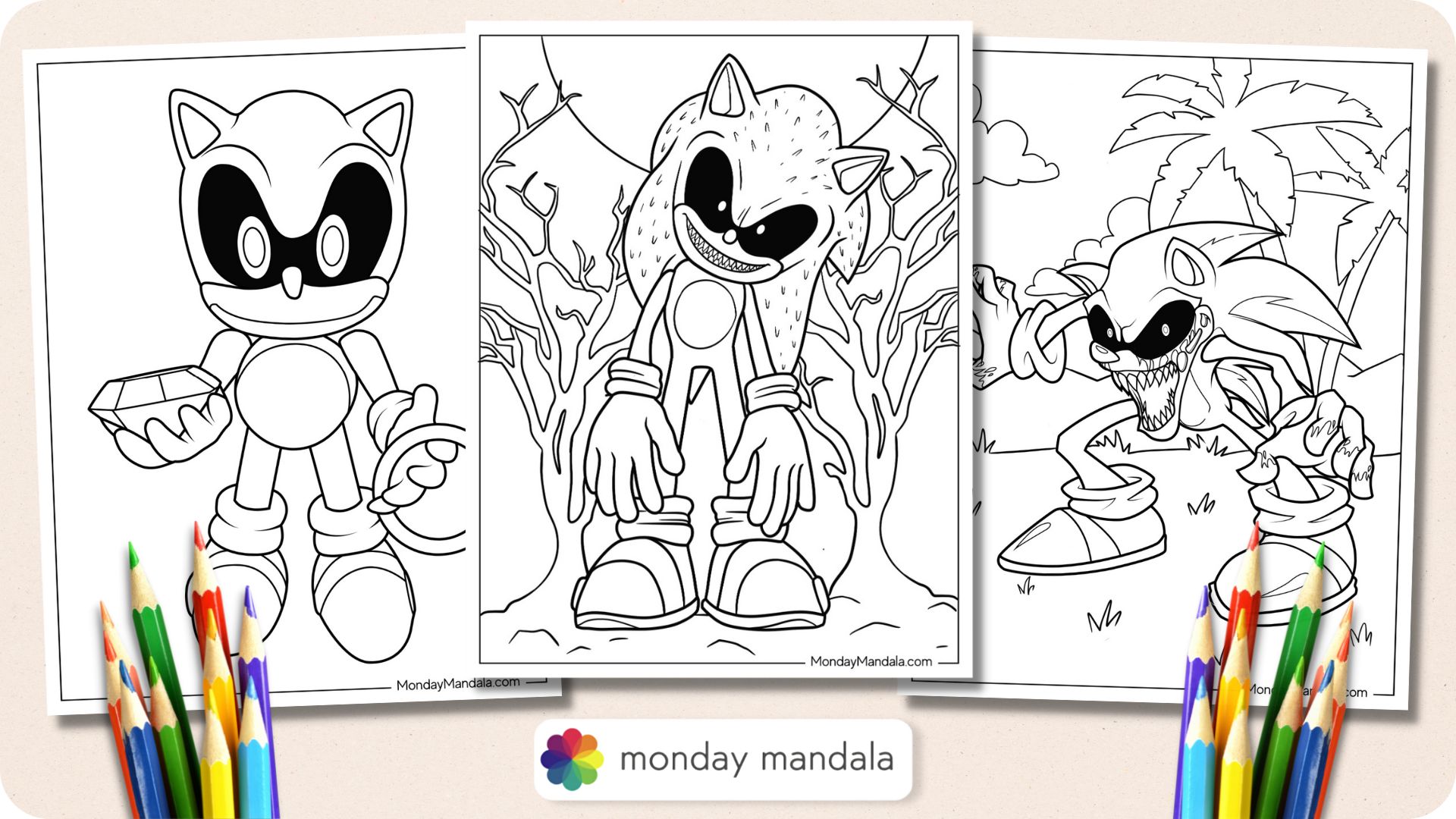 Sonic exe coloring pages free pdf printables