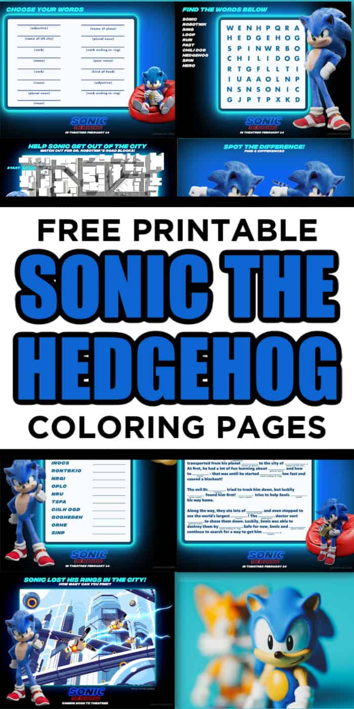 Printable sonic the hedgehog coloring pages