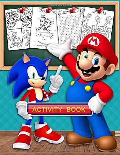 Buy sonic mario jumbo activity book coloring dot to dot mazes word search how to draw find difference and more activity book for boys girls toddlers preschoolers kids