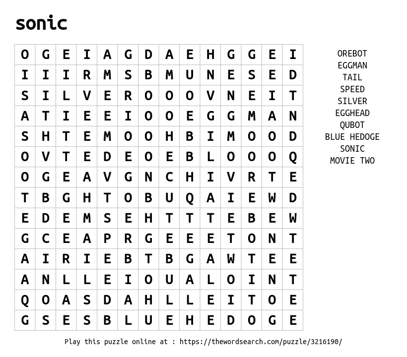 Download word search on sonic