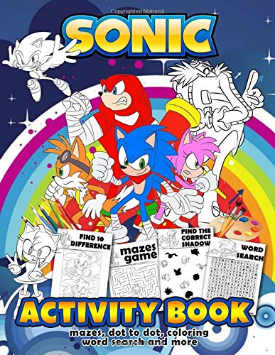 Buy sonic activity book mazes dot to dot coloring word search and more sonic activity book for boys girls toddlers preschoolers kids